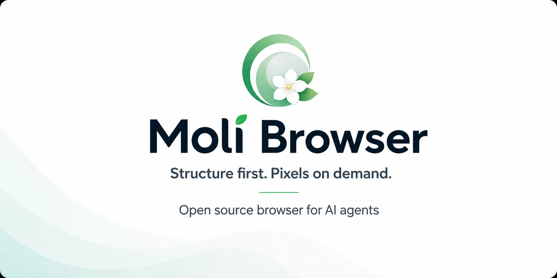 Moli Browser 官方主视觉，强调结构优先与按需像素渲染