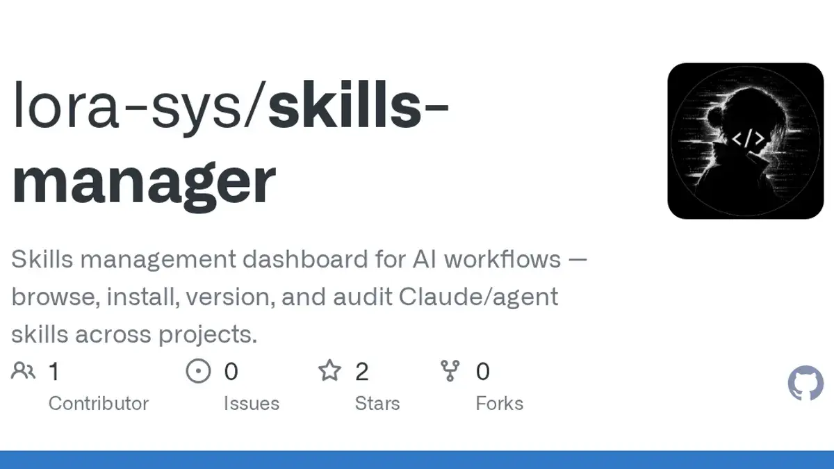Skills Manager 项目封面插画