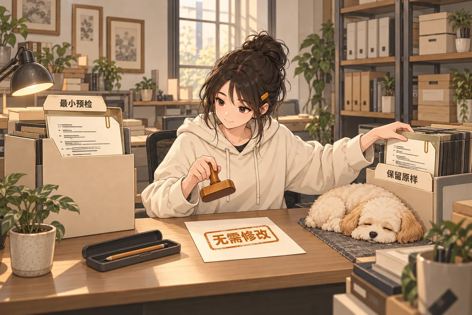 先审查候选文件,有必要才修改,不需要修改时保留 noop 结果