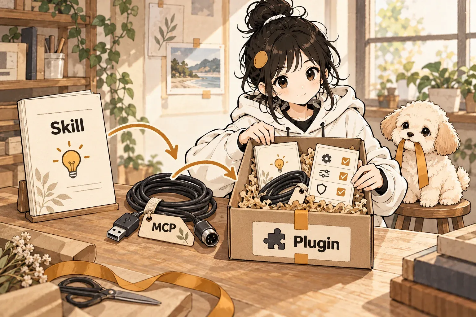 Skill 指令、MCP 连接与配置装入同一个 Plugin 安装包