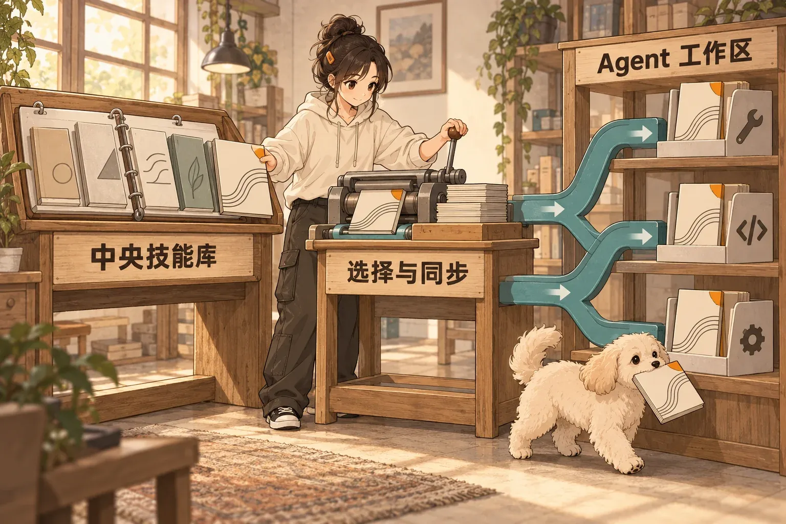 一份 Skill 从本地中央库同步给多个 Coding Agent