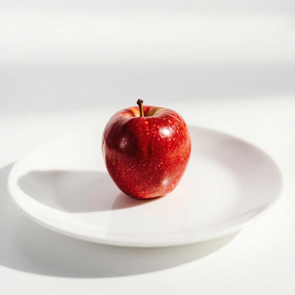 Apple on plate